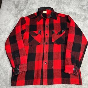 Vintage 1980s LL Bean Wool Plaid Jacket Size Medium (21x28) Gorpcore Outdoor VTG